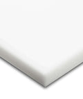 Corner view of white UHMW Polyethylene Sheet 0.250 Inch Thick By 24 Inch Wide By 36 Inch Long, showing durable, impact-resistant surface.