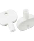Two Pack Soap Dispenser Key Replacement For 1L Deb And SC John-Son Dispensers Essential Spare Keys in white plastic shown.