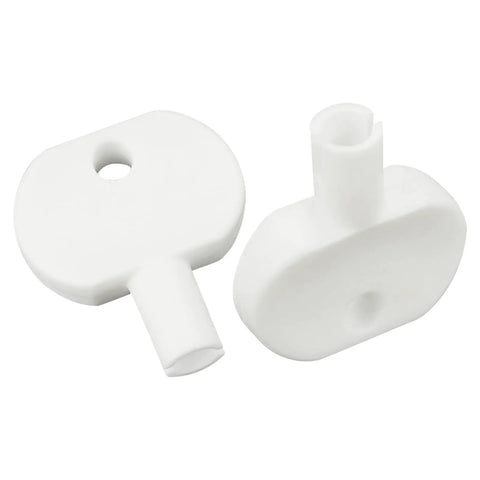 Two Pack Soap Dispenser Key Replacement For 1L Deb And SC John-Son Dispensers Essential Spare Keys in white plastic shown.