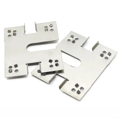 One Hundred Pack Heavy Duty Stainless Steel Solar Panel Grounding Clips Built Tough For Aluminum C Channel Rails On Roof And Carport Photovoltaic Rig Setup Top Shelf Electrical Bonding Hardware Spacers, close-up view of grounding clips.