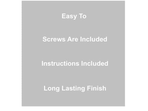 Text highlighting features of Three Inch Center To Center Stainless Steel Square Bar Cabinet Pull, includes screws and instructions.
