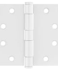 Top Shelf White Steel Door Hinges 9 Pack, 4 1/2 X 4 1/2 close-up view of white steel hinge with rounded corners.