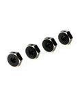 Four 12mm CNC Brass Wheel Hex Upgrades for UTB10 Capra SCX10 III Pro RC Cars enhancing traction, stability, and climbing balance.
