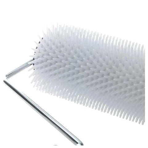 Close-up of Slick 13mm Spiked Paint Roller With Ergonomic Plastic Handle For No Sweat Bubble Removal and Crisp Wall Prep.
