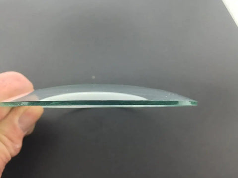 Side view of round convex clock glass replacement part for 4 1/16 inch 103.9 mm DIY clock kit easy install durable parts