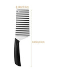 Healvian stainless steel crinkle french fry cutter with black non-slip handle, 8.65in (22cm) long
