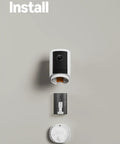 Tough As Nails Outdoor Security Camera With Long Lasting Battery And Hella Clear Retinal 2K Video Featuring Wide Angle Lens Plus 6X Digital Zoom And Crisp Night Vision To Keep Your Yard Secure All Day showing battery installation components.