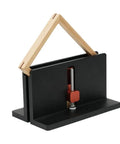 Handy Right Angle Woodworking Clamp Jig For Furniture, Photo Frames, And Drawer Slotting - Adjustable Fixture For Precise, Fast Setup And Strong Joints For Durable, Everyday Use, black metal right-angle jig with wooden frame