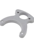Two Piece Router Table Insert Plate Wrench Portable Plastic Ring Adjuster Tool For Precision Woodworking in gray plastic.