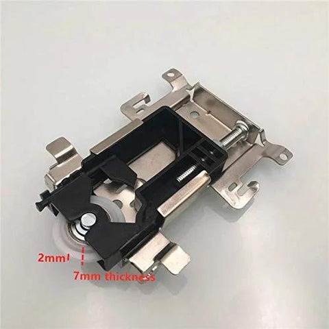 Close-up of 4 Piece Upgrade Sliding Door Roller Wheels For Wooden Doors With Bearings showing heavy duty plastic housing and metal frame.