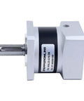 Side view of 10:1 Planetary Gearbox For Nema 23 Stepper Motors With 8mm Shaft And 20-25mm Shaft Length, 57mm Flange, 30 Arcmin Backlash.