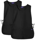 Unisex Cobbler Apron Set in Black 2 Pack, 27.5 Inch Length, shows front view with deep front pockets and self trim binding.