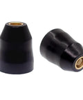 Black shield cups from 25 Piece Plasma Cutter Consumables Set For PCH-10 And 1-8000 Series Including Electrodes Nozzle Tips Shield Cups Swirl Rings
