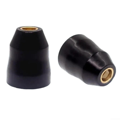 Black shield cups from 25 Piece Plasma Cutter Consumables Set For PCH-10 And 1-8000 Series Including Electrodes Nozzle Tips Shield Cups Swirl Rings