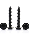 Black Carbon Steel Cross Self Tapping Wood Screws With Washer Set M1.2 To M3 Heavy Duty Self Drilling Wood Fasteners With Integrated Washer