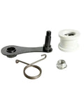 Must Have Heavy Duty Chain Tensioner Assembly With Roller And Slider Guide Wheel Pulley Adjuster Kit For Your Motorcycle Bike Restoration And Maintenance Projects In Black Plastic And Metal Build, black metal and plastic parts