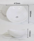 USZWBY Vessel Sinks Bathroom Vessel Sink Modern Simple Creative White Art Counter Basin dimensions 415mm x 380mm x 130mm