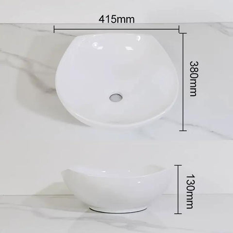 USZWBY Vessel Sinks Bathroom Vessel Sink Modern Simple Creative White Art Counter Basin dimensions 415mm x 380mm x 130mm