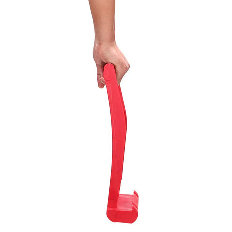 Person holding 2 Pack Drywall Carrier Handles For Lifting Large Panels, ABS Plastic Panel Carrier Tool With Non Slip TPR Grip