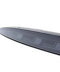 Straight Up Plug And Play Sequential Led Tail Lights For 2017 Through 2022 Tesla Model 3 Rear Bumper Brake Run Stop Lamp Dual Turn Signal Pair Smoke Finish side view showing sleek design