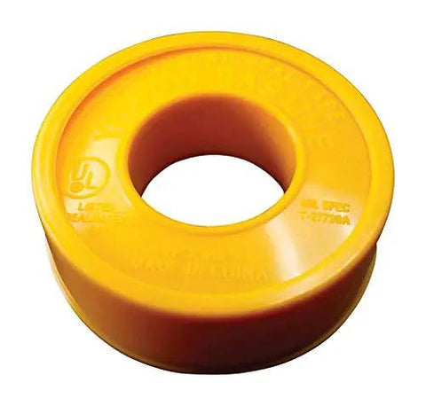 AA Thread Seal Yellow Tape roll, 260 inch length, half inch width, durable plumbing sealant tape for pipe joints, 0.1 oz