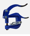 Deep Throat Sheet Metal Rivet Hole Punch Kit With Handy Portable Hand Tool and Six Die Sizes, showing blue hand tool
