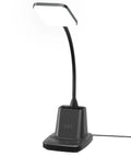 Lit Desk Lamp With Built In Wireless Charger And Pen Holder, Dimmable LED Desk Light For Home Office Or Dorm, 10W Wireless Charging, Black