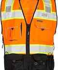 High Visibility Class 2 Orange Surveyor Safety Vest 3XL with laminated reflective tape and heavy duty black bottom