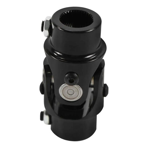 Beefed Up 13/16-36 Spline X 3/4 DD Universal Joint, 83mm Length (3-1/4 In), 40Cr Steel, High Strength U Joint For Steering, Up To 4000 RPM, 35 Degree Working Angle, Ideal For Off Road And Performance Vehicles, black universal joint