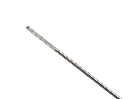 0 To 60 Mm Depth Gauge For Surgical And Orthopedic Use, Pro Grade Stainless Steel Medical Instrument, angled view of marked ruler tip
