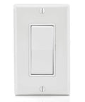 Antimicrobial Decora Rocker 3 Way AC Quiet Switch 15 Amp 120 277V White Model 5603 2AW, white front view
