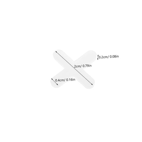 Close-up of a single white cross-shaped spacer from the 500Pcs Tile Leveling Spacers Set Reusable Cross Shape Tile Alignment Tools.