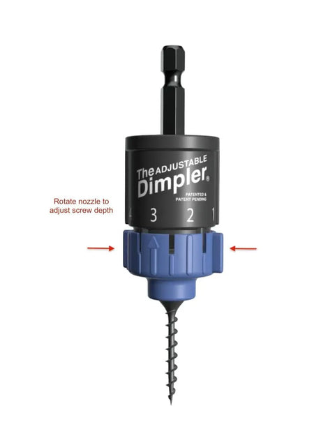 Close-up of Adjustable Drywall Bit And Screw Gun Attachment with depth settings and magnetic bit holder.