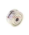 Butter Smooth 7 X 22 X 7 mm Sealed Ball Bearing With 1.5 mm V Groove Guide Pulley Sheave angled view showing smooth metal finish.