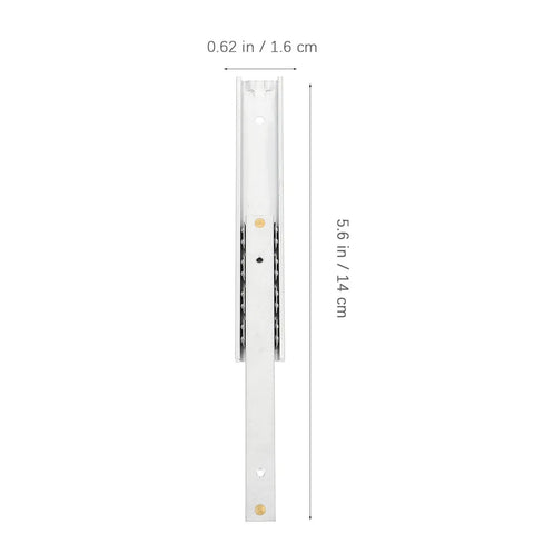 16mm Wide Two Way Drawer Slides For Furniture And Cabinets Aluminum Alloy Micro Extension Rails 140mm Heavy Duty