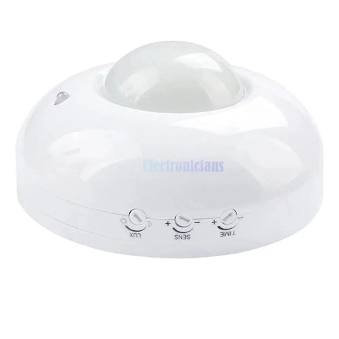 AC110-240V 360 Degree Infrared Motion Sensor Switch For Home Use, white round PIR ceiling detector with adjustable settings