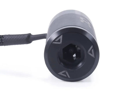 Front view of Plug And Play High Flow And Temperature Sensor With RPM Signal For Water Cooling Loops NTC 10K Thermistor, showing dual threads.