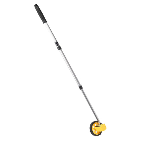 KIMISS Accurate Extendable Measuring Wheel for Construction, Lightweight, long handled with yellow wheel, ideal for measuring distances.