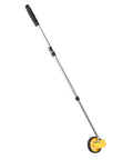 Acouto Measuring Wheel Portable Adjustable Distance Measuring Tool for with extendable rod and yellow wheel.