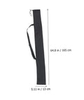 65 Inch Sword Back Bag Cover For Katana And Shinai Travel Case with measurements showing height and width, black color