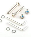 Premium 2-Piece Luggage Wheel Replacement Kit spare parts including screws and hex keys for easy installation and repair.