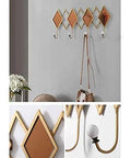 Super Solid Wrought Iron Wall Mount Coat Hook With Drop Dead Gorgeous Glass Accent Sphere Heavy Duty Bracket Zero Drill Setup, featuring brown diamond hooks.