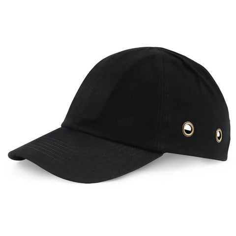 Workhorse Lightweight Safety Bump Cap With Removable ABS Insert for Men and Women in black, side view, baseball style, 54-59 cm.