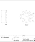Lockwasher FAG MB4, Amazon, metric, 20mm ID, 36mm OD, 1mm thick; front and top views