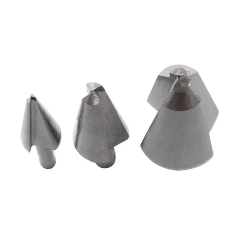 Umbrella Drill Bit Set 3Pc HSS 4241 Taper Power Drill Bits For Step Drilling And Cone Chamfer Cutting With 8mm And 10mm Shanks