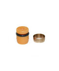Waterjet cutter head seal and metal ring set, orange rubber with black O-ring and bronze ring.