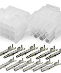MLX 20A Wire Connector For 14-20 AWG Cables, 2.13mm pin diameter, 12 pin inline locking connector with latch, shown with terminals.