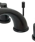 8 Inch Widespread Bathroom Faucet In Oil Rubbed Bronze With Matching Brass Pop-Up Drain, 1.2 GPM At 60 PSI, ASME A112.18.1 Compliant