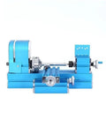 High Speed Mini Metal Micro Lathe Machine For Precision Turning Projects 12V Desktop Milling Tool W10003 Model in blue color.