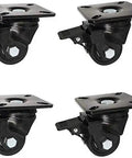 Heavy Duty Swivel Casters With Lock Brake Smooth Rolling Nylon Furniture Wheels 360 Degree Universal Caster Kit For Quiet Home Beast Mode Heavy Load Pack Of Four Two Point Five Inch Top Tier Floor Savers image showing four black swivel casters.